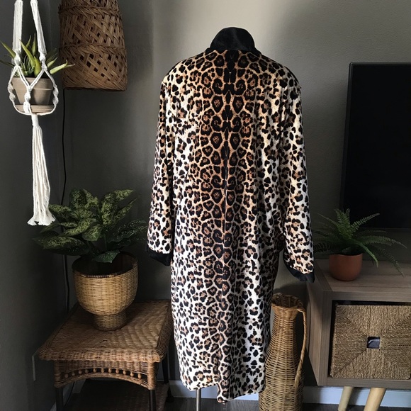 Loyd/Ford Leopard Print Open Front Fur Coat Robe UNISEX - Picture 6 of 9